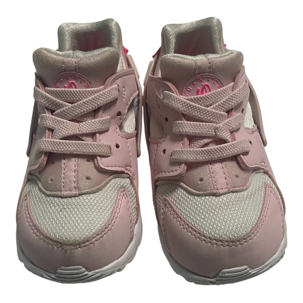 Nike huarache toddler girl sneakers size 7C pink/white slip on bungee type - Picture 8 of 11